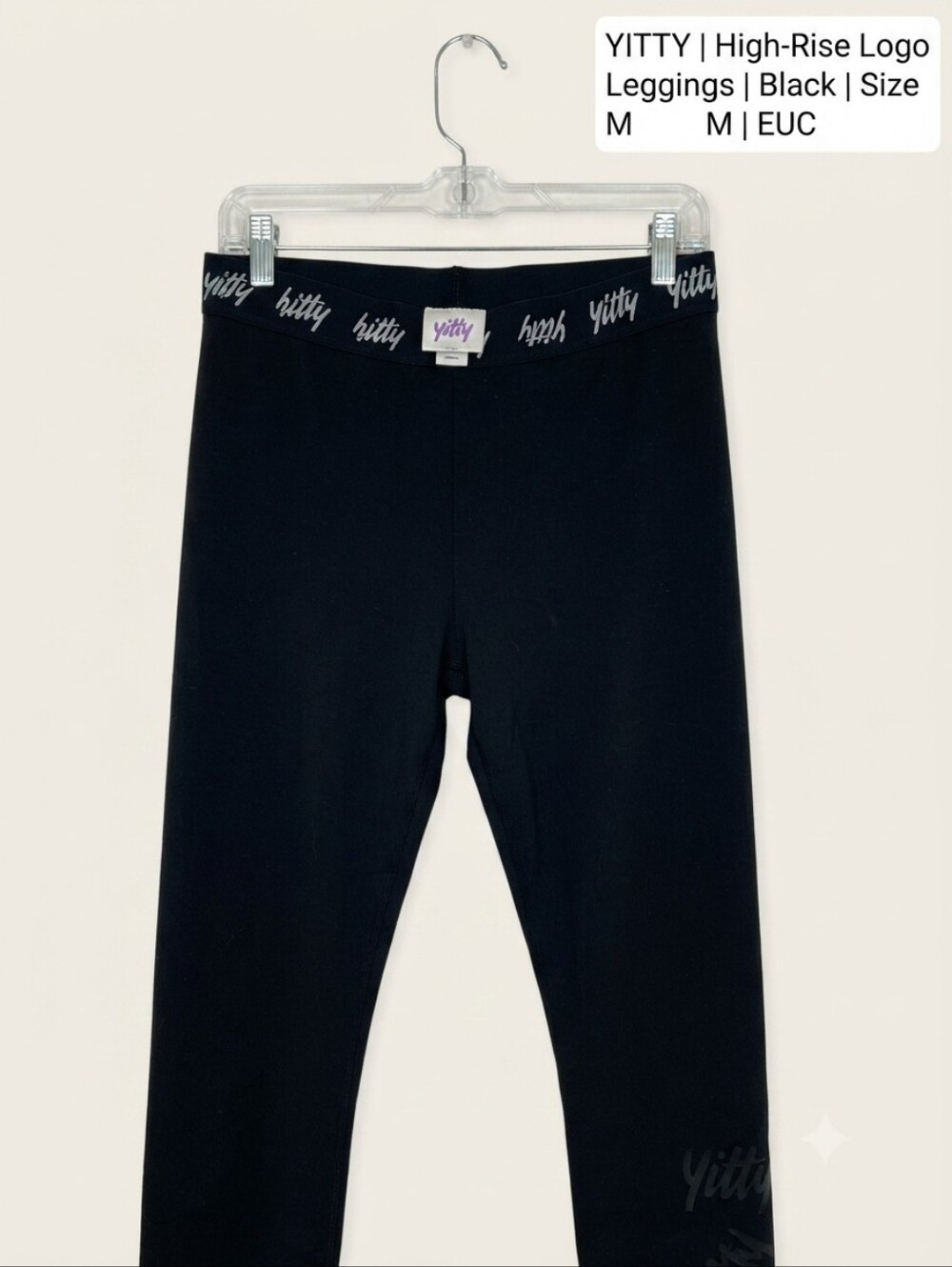 ​✨ Yitty by Lizzo Black Logo Waistband High-Rise Leggings Size Medium M ✨
